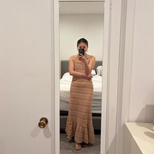 En Creme Multicolor Crochet Dress